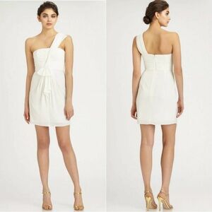 BCBGMaxAzria One-Shoulder White Dress